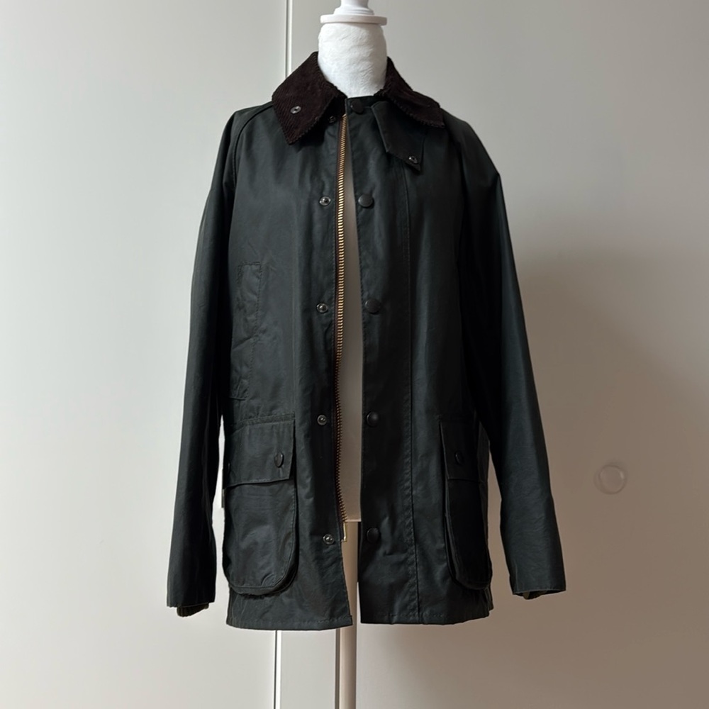 Pristine Barbour Bedale unisex waxed jacket in sage 36